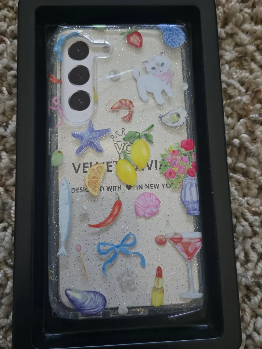 New Velvet Caviar Dolce Vita Glitter Samsung Case Andriod S24 Ultra