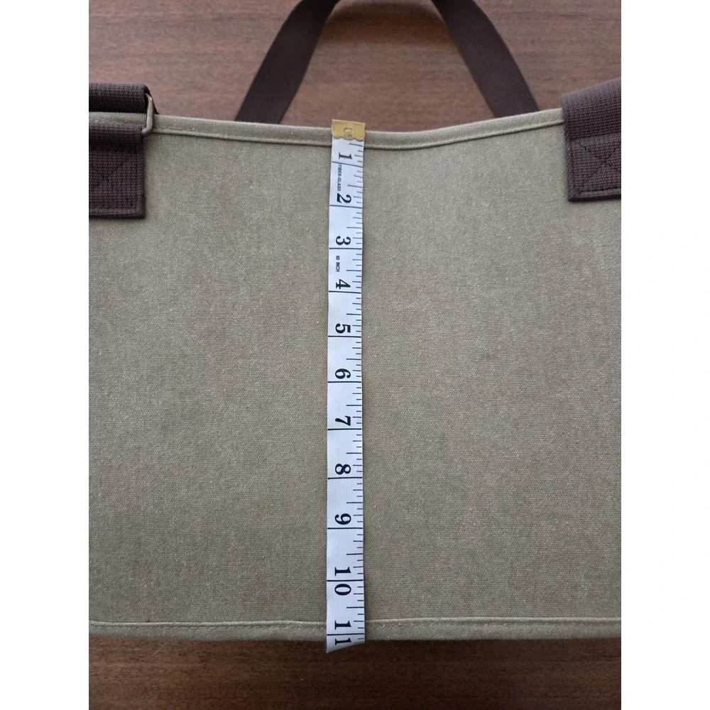 Duluth Trading‎ Co Canvas Laptop Shoulder Tote Messenger Organizer Bag Tan