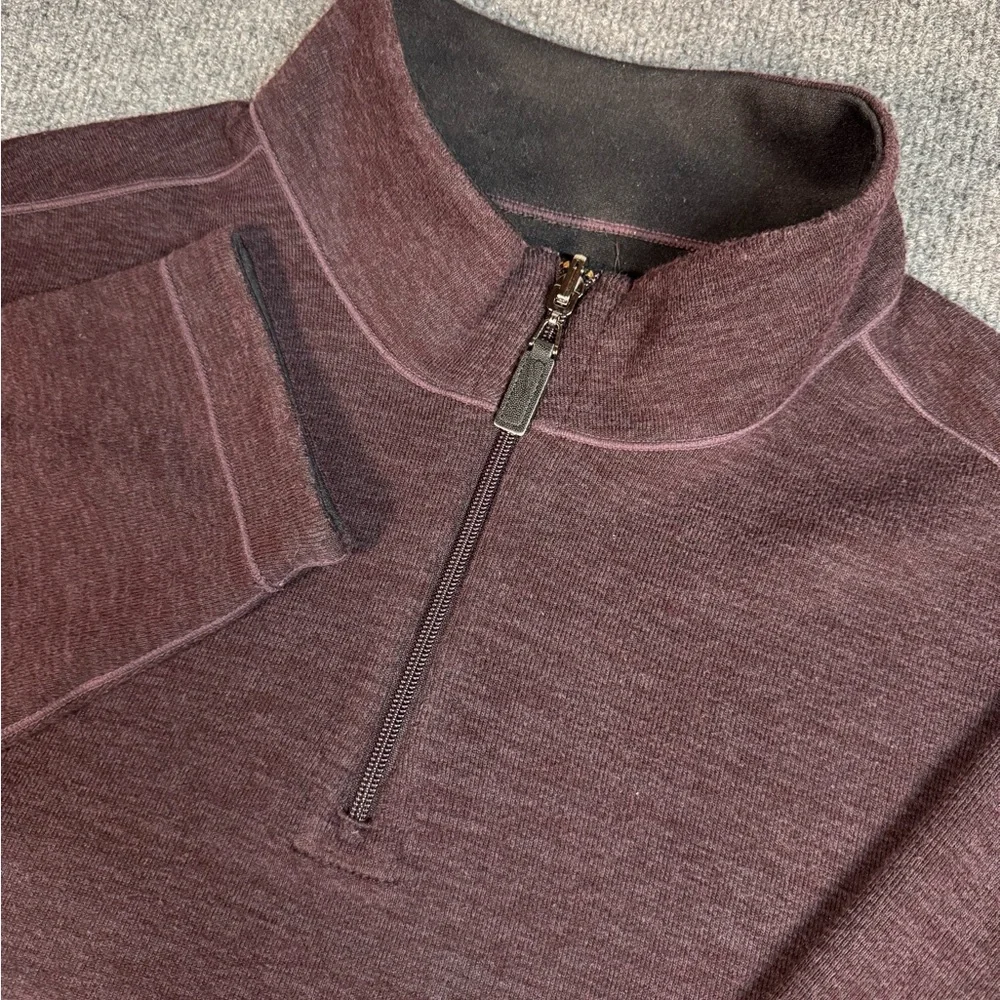 Jos A Bank‎ Traveler Men's 1/4 Zip Pullover Sweater XXL Pima Cotton Burgundy
