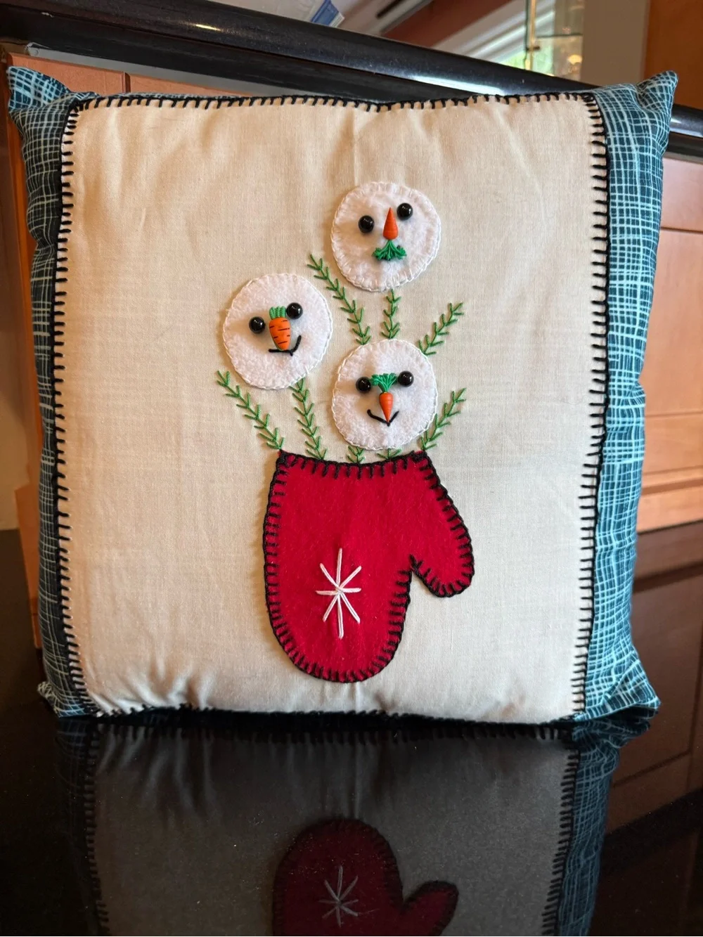 Holiday Red Mitten Decorative Pillow - Home Holiday