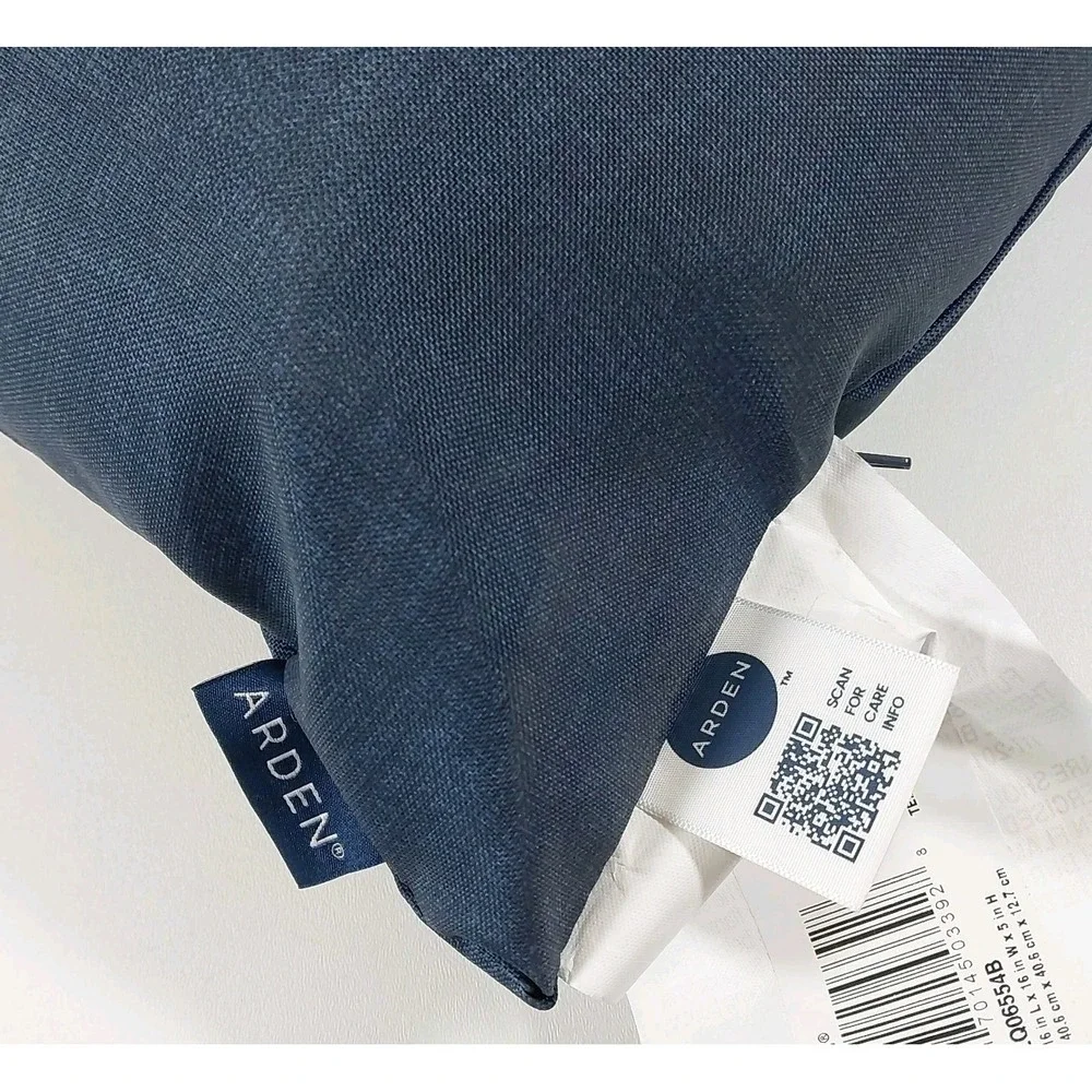 2 Pack Arden Outdoor Toss Pillow 16 x 16 Rain-Proof, Fade Resistant Navy Blue
