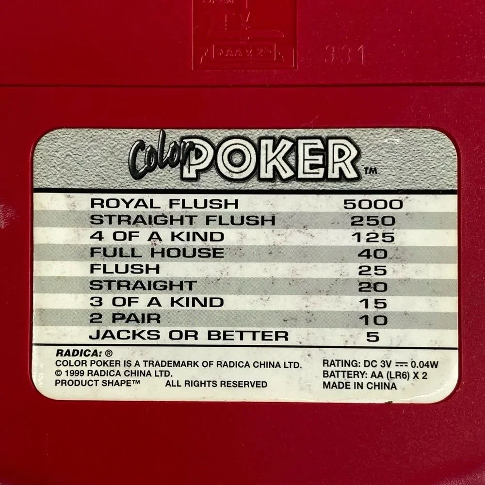 Radica color poker