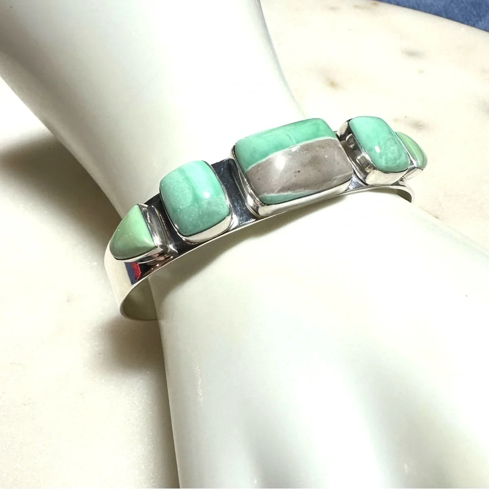 Jay King Green Variscite | Solid Sterling Silver Cuff Bracelet