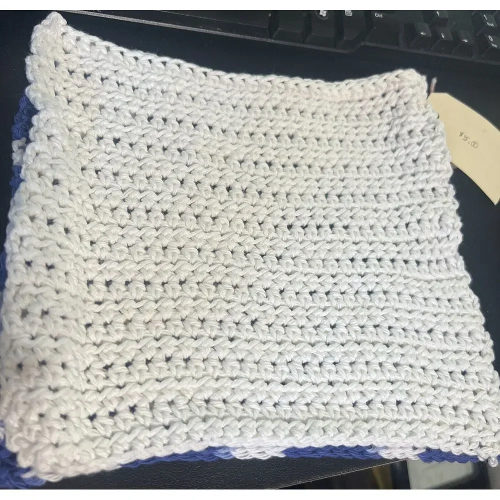 HANDMADE SET OF 2 CROCHET COTTON DISH‎ CLOTHS OR WASH CLOTHS APPROX 8x10