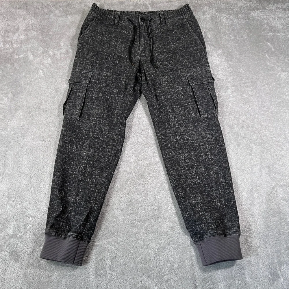 Epoca Uomo Pants Cargo Joggers Mens‎ Medium Black Drawstring Casual