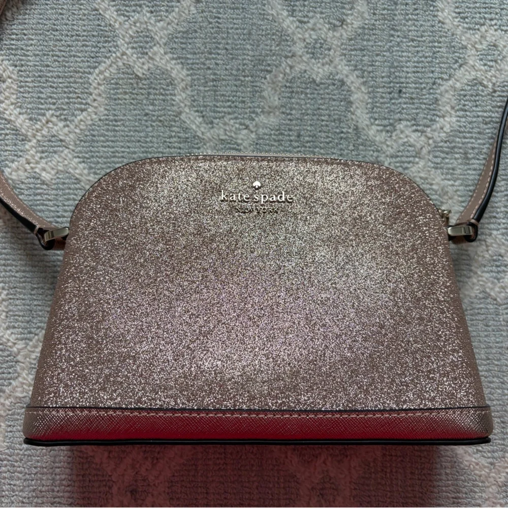 Kate Spade rose gold glitter crossbody bag