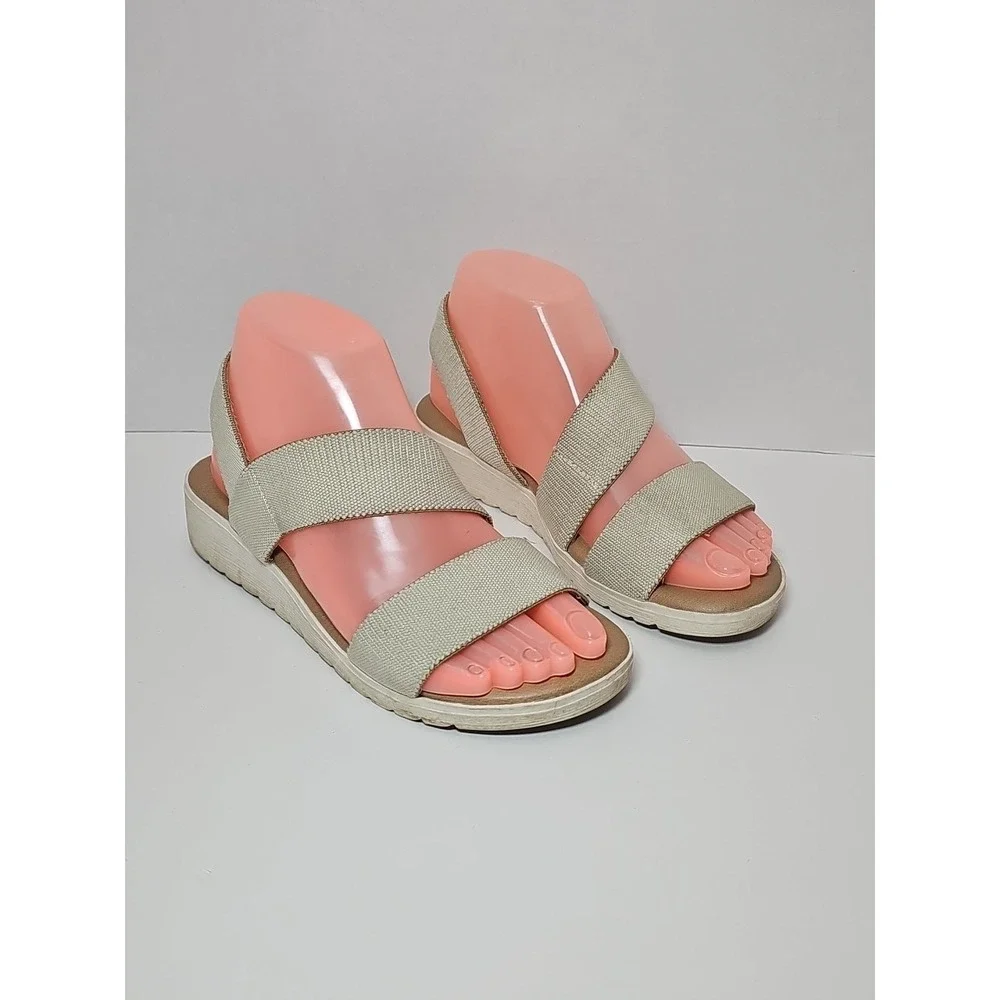 Kensie Women's Emme Strap Sandal Natural Beige‎ 6M