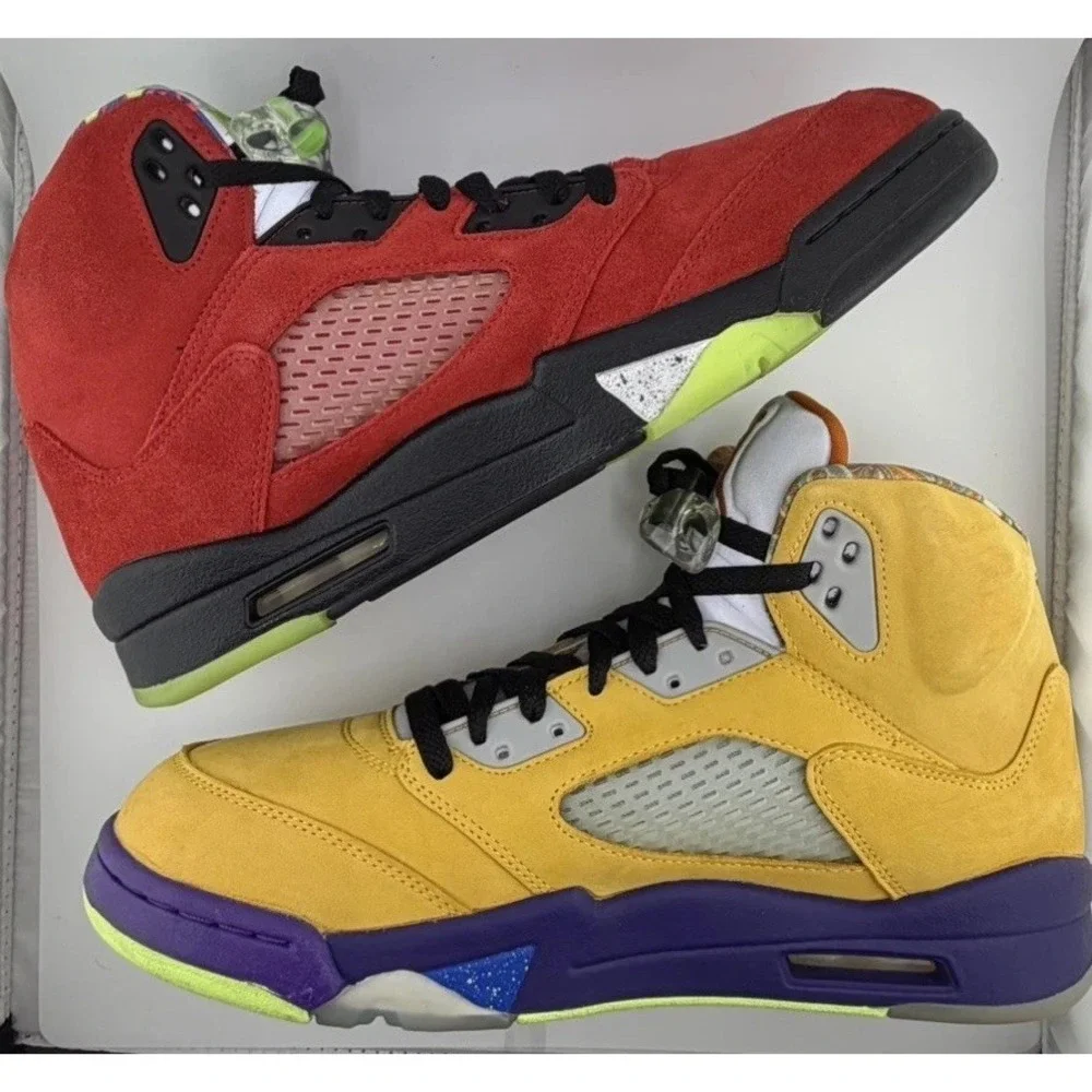 Air Jordan 5 Retro 'What the' SE Solar Orange CZ5725-700 Suede Size 11 CLEAN!!