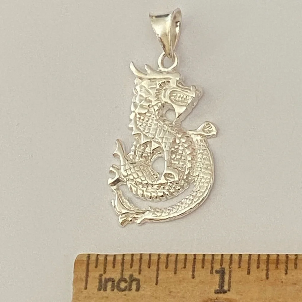 Unisex dragon pendant 925 silver