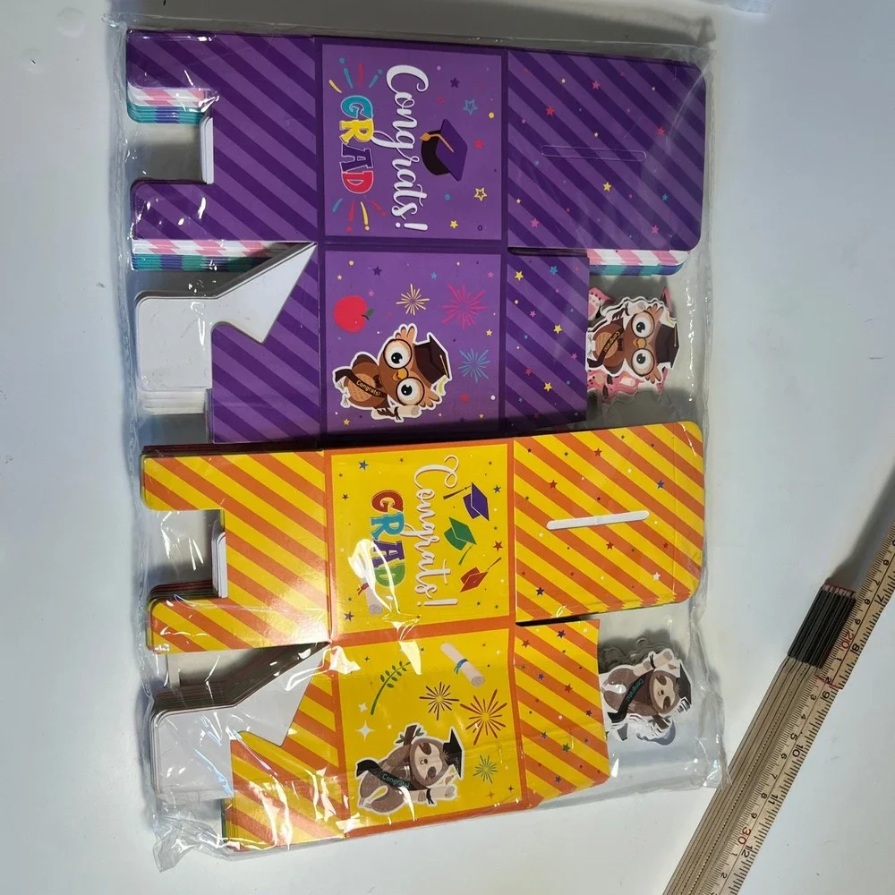 48pc Graduation Favor Boxes Multicolor Animal Class of 2025 Treat Bags