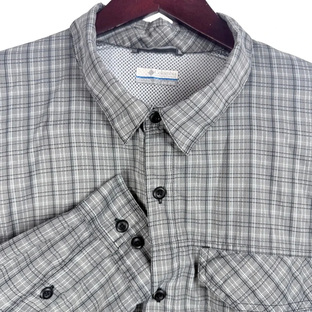 Columbia Omni-Wick Plaid Long‎ Sleeve Hiking Shirt Mens XXL Button Down