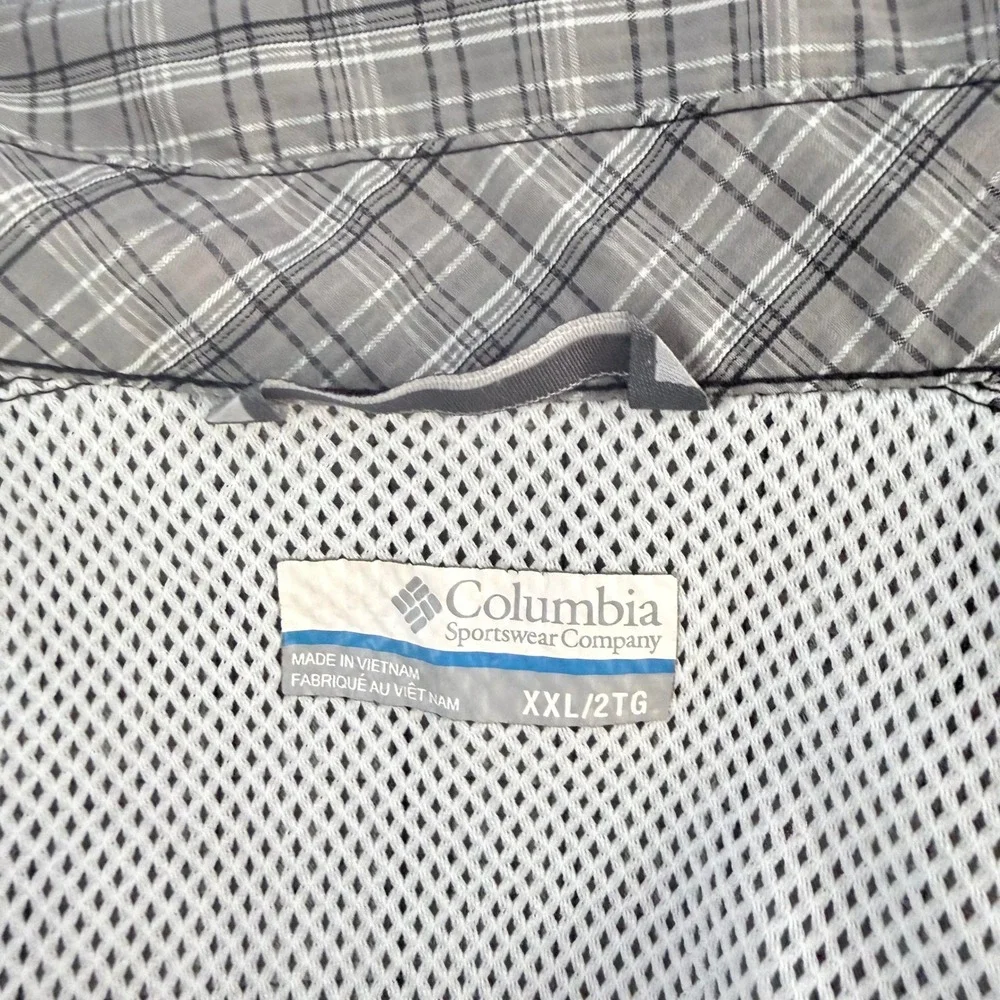 Columbia Omni-Wick Plaid Long‎ Sleeve Hiking Shirt Mens XXL Button Down