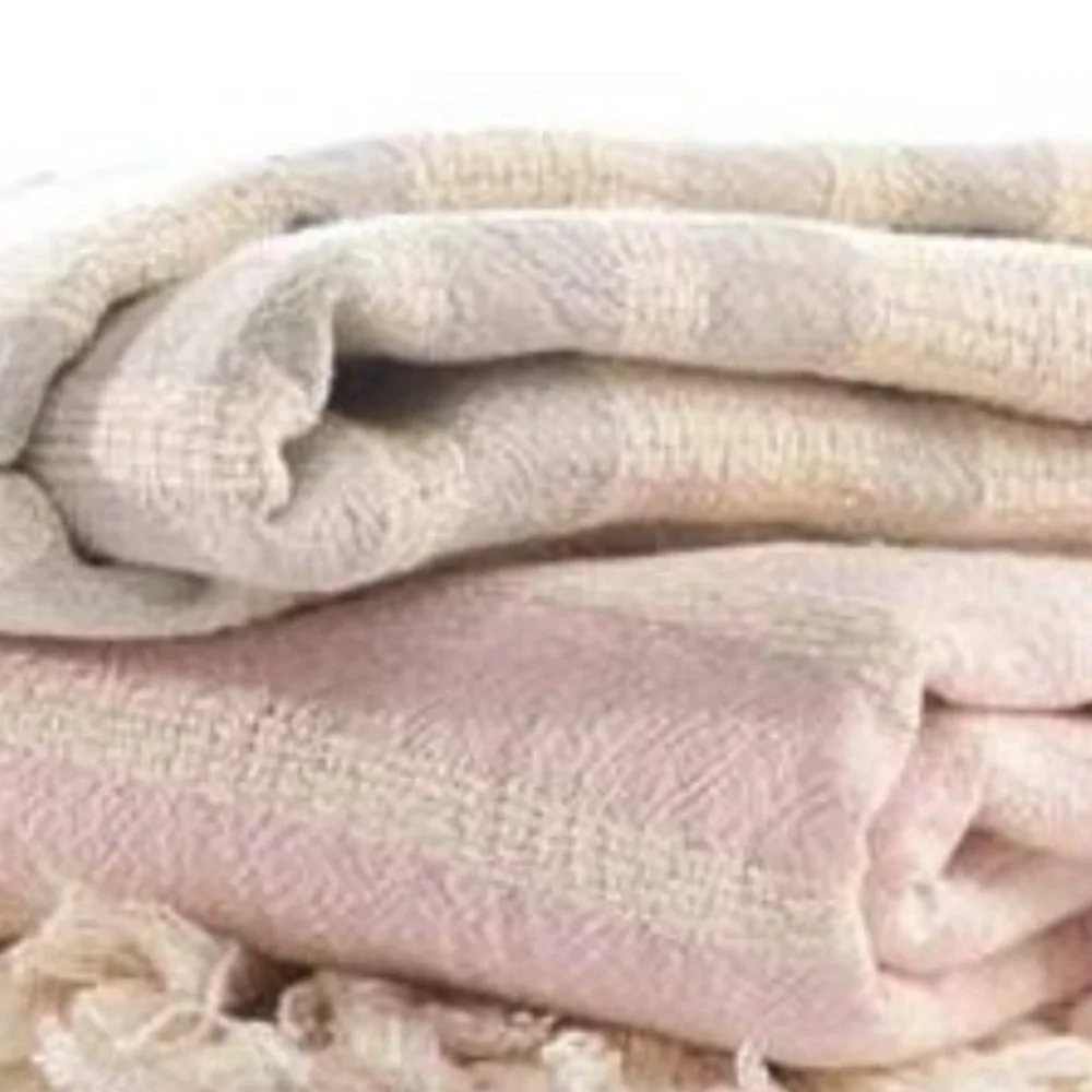 Organic Cotton Loom Weave Spa Bath Towel Gray + Natural Stripe