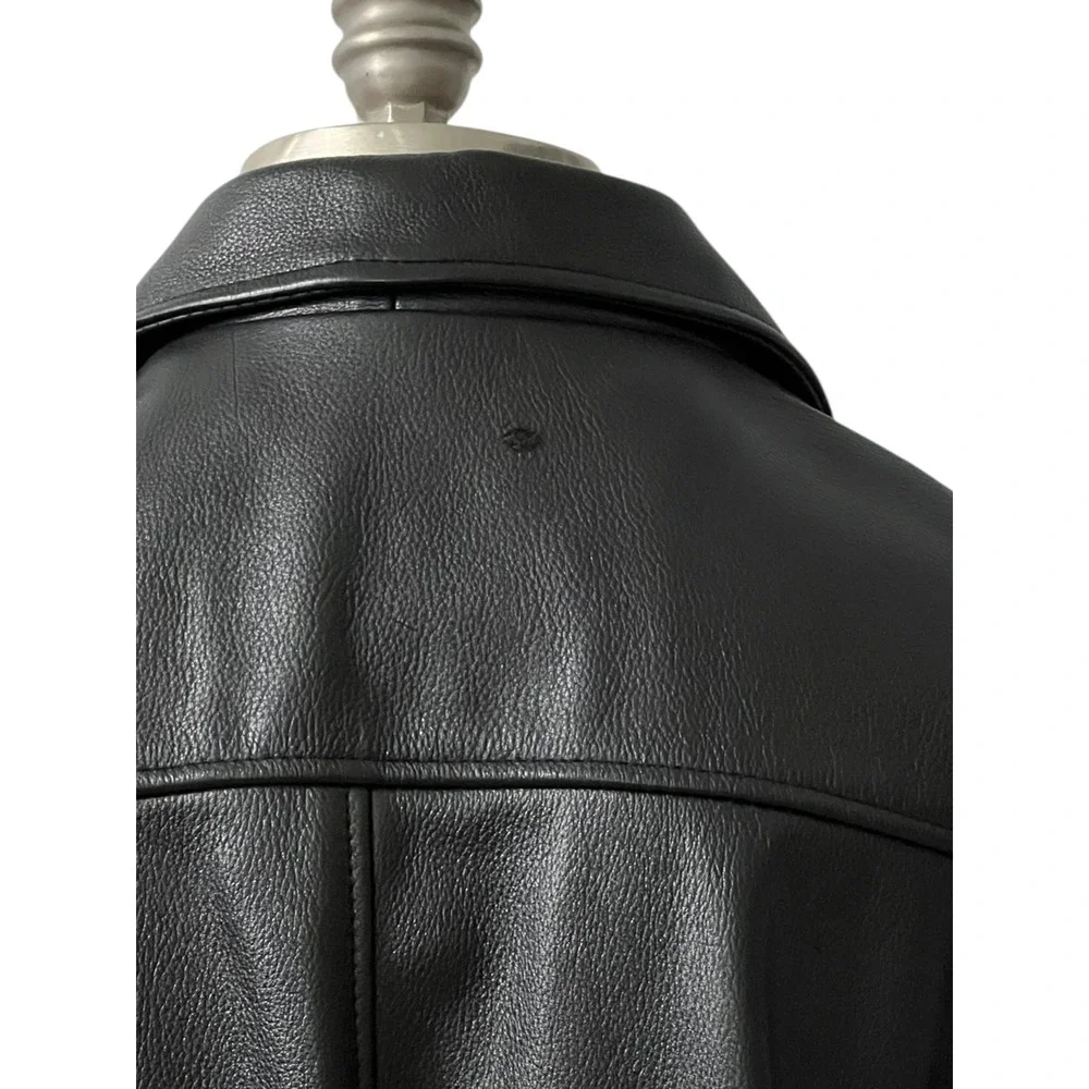 Wilsons Black Leather Zip Jacket Minimalist Classic Men's LT