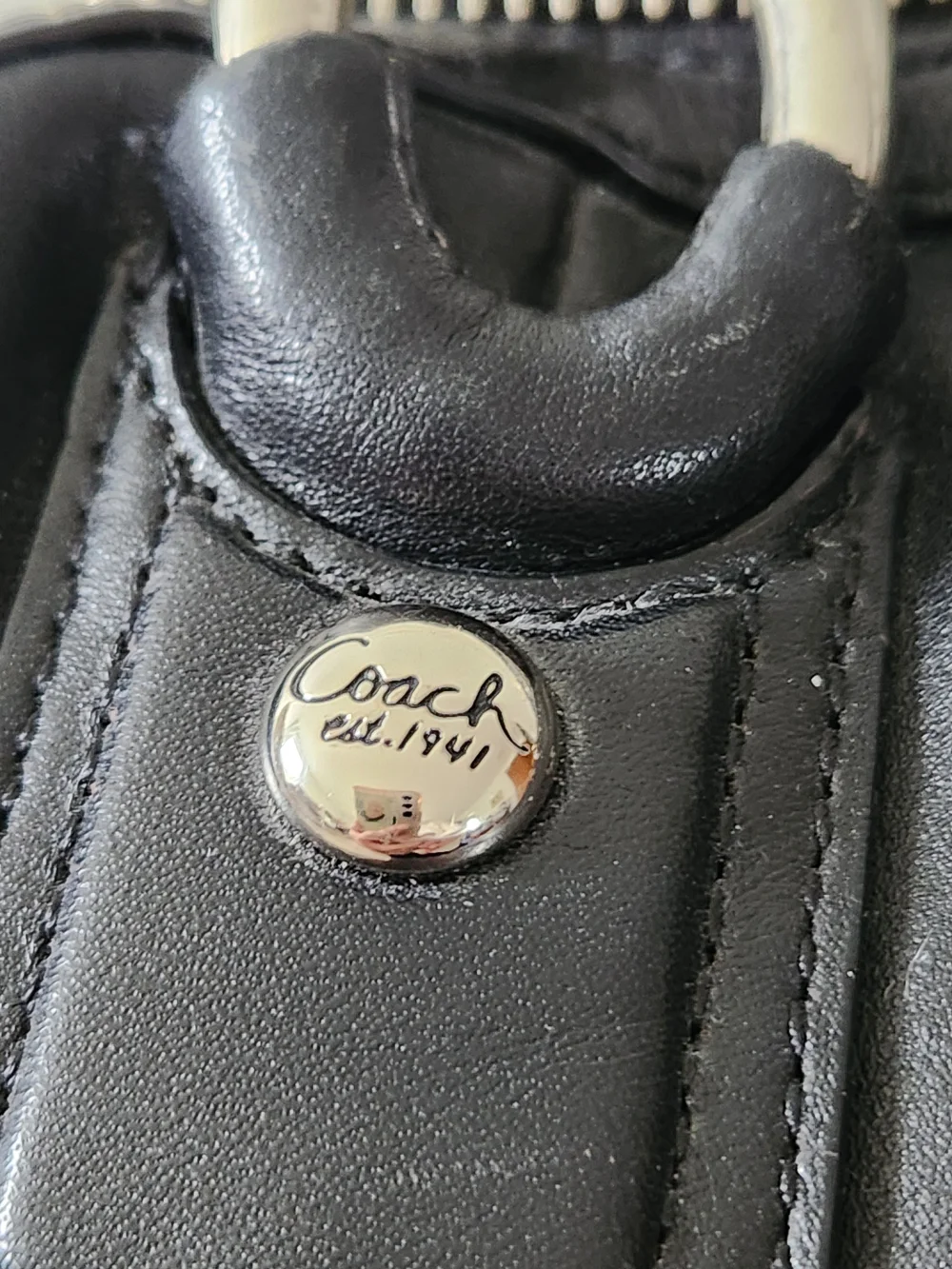 Coach black leather