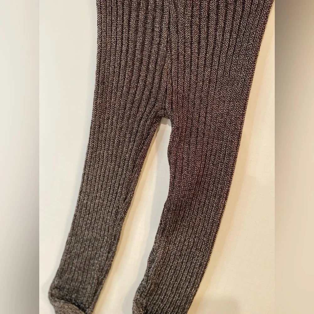 ASOS~NWT~Shiny Metallic Ribbed Knit Leggings~Wide Elastic Waistband~Size 6