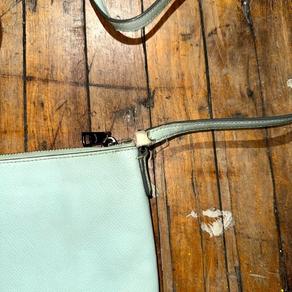 Coach CrossGrain Leather‎ EW Poppy Crossbody Bag Blue Topaz Adjustable Strap