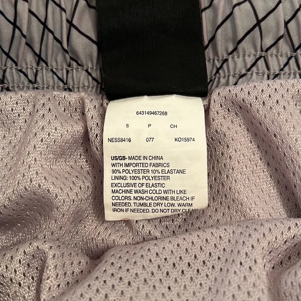 Nike Striped Breaker Volley Swim Trunks Gray Black S