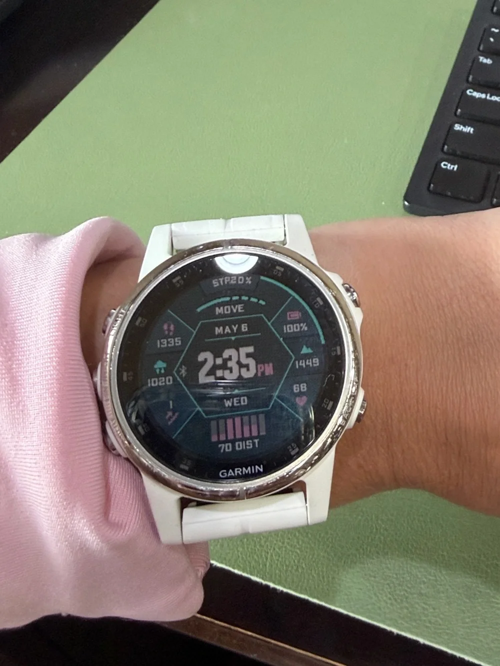 Garmin Fenix 5s White and Silver GPS Smartwatch with White Silicone Band
