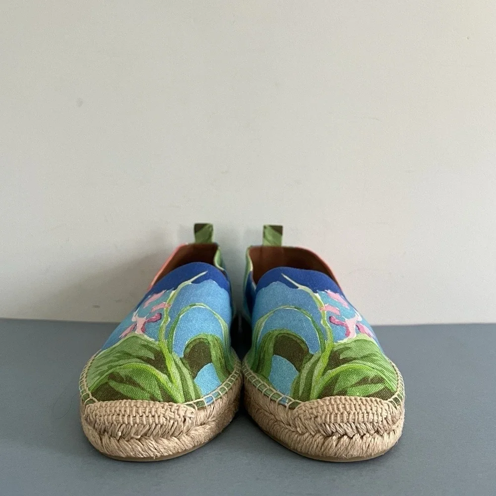 Ralph Lauren Purple Label Bosworth Espadrilles Linen Tropical Floral Mens Shoes