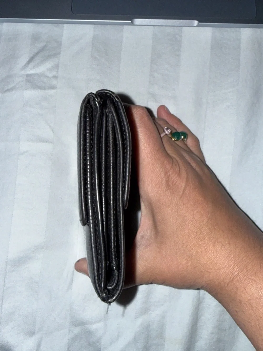 Louis Vuitton Epi Leather Black Bifold Wallet Small Snap Closure