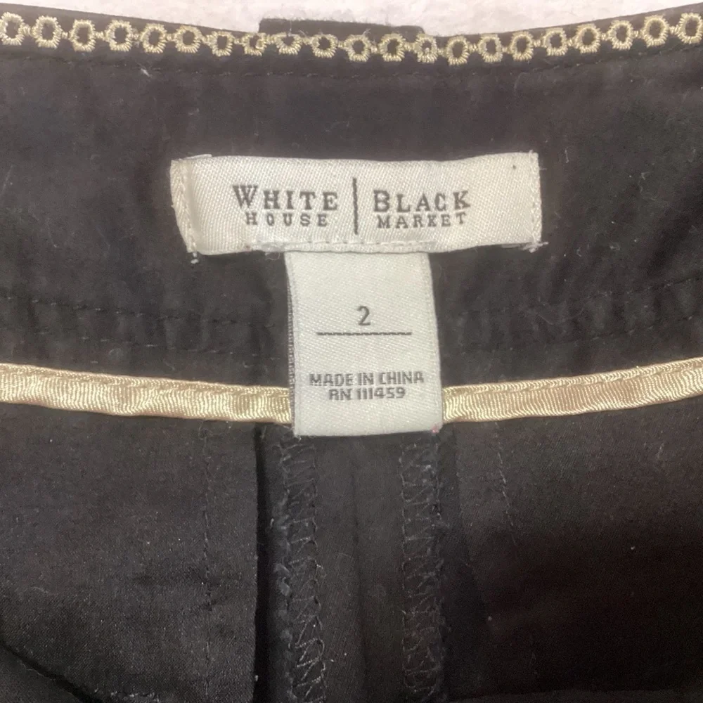 White House Black Market WHBM Black Shorts with Button Tab Detail 2