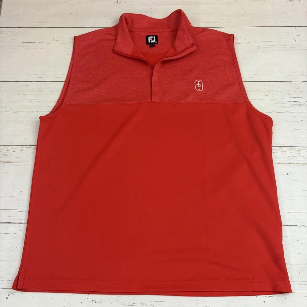FootJoy 1/4 Zip Pullover Golf Vest Mens XL University Of Wisconsin Badgers Logo