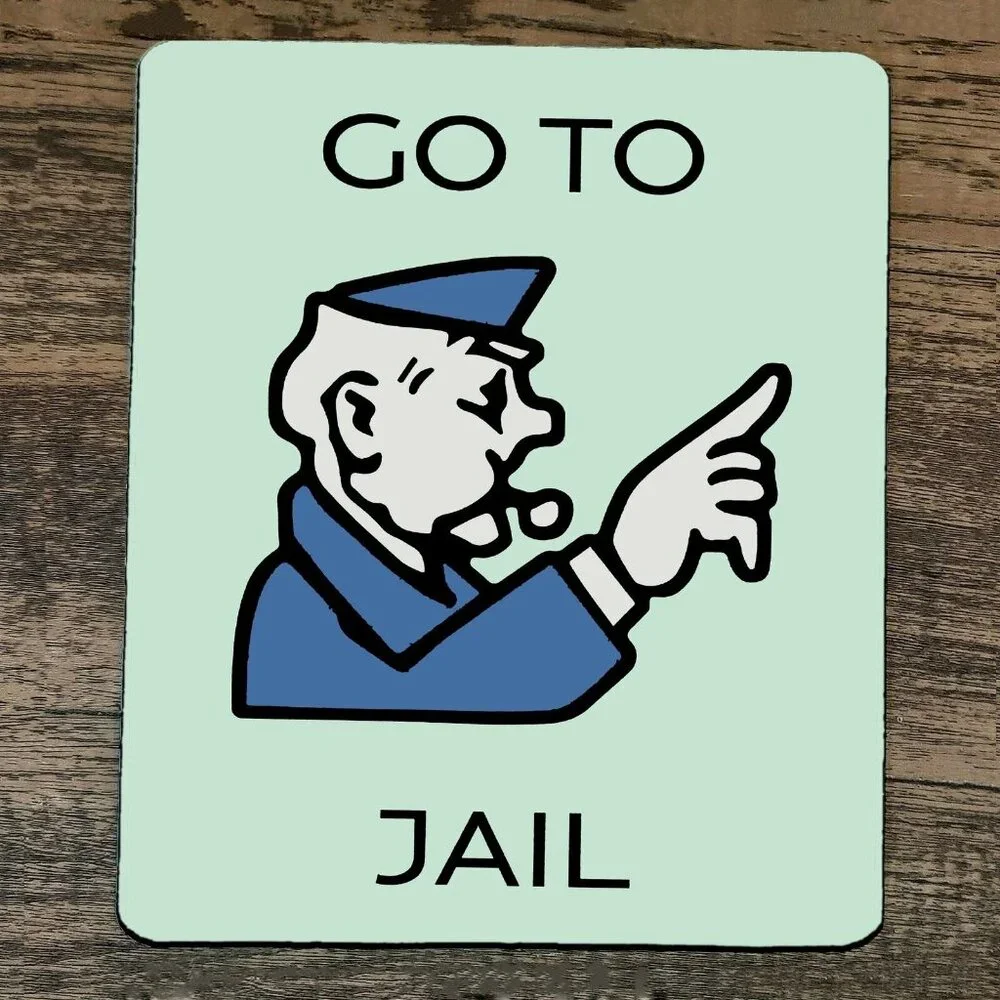 Mouse Pad Go To Jail‎ Monopoly Police