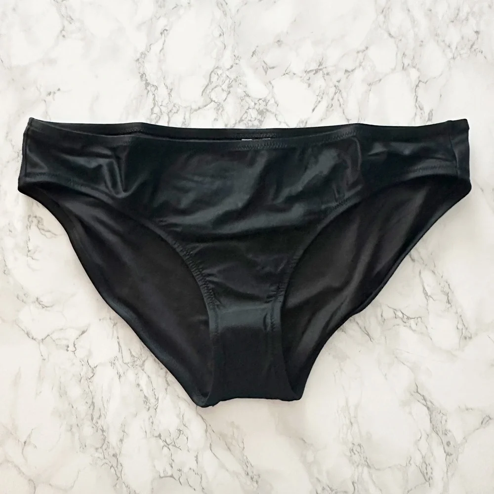 J. Crew Black Swim Bikini Bottoms Size XL NEW Style BC114 Recycled Polyester