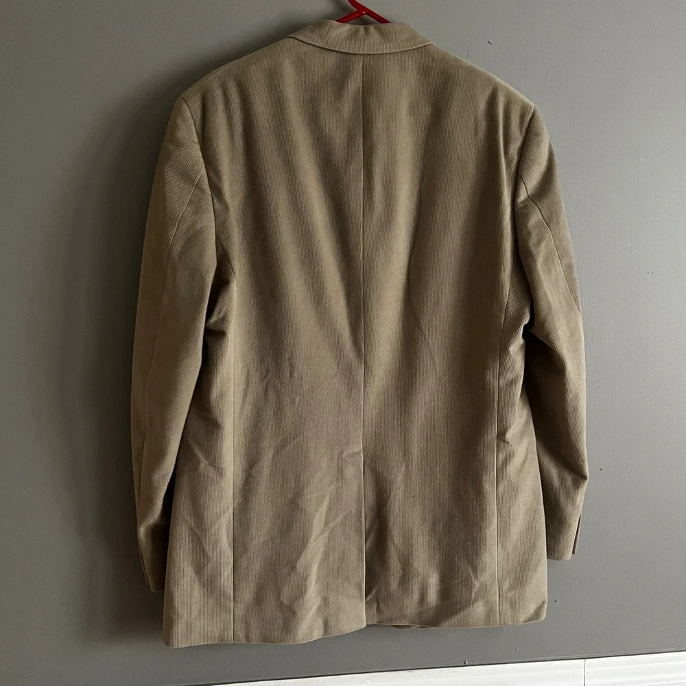 Vtg Tommy Hilfiger Mens Corduroy Blazer Jacket 44-46R Tan Business Office Formal