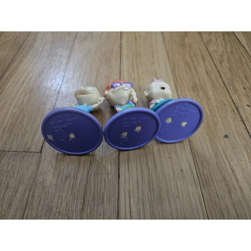 Lot Of 3 Vintage 1997 Rugrats Nickelodeon Applause Viacom Figure Toy Cake Topper