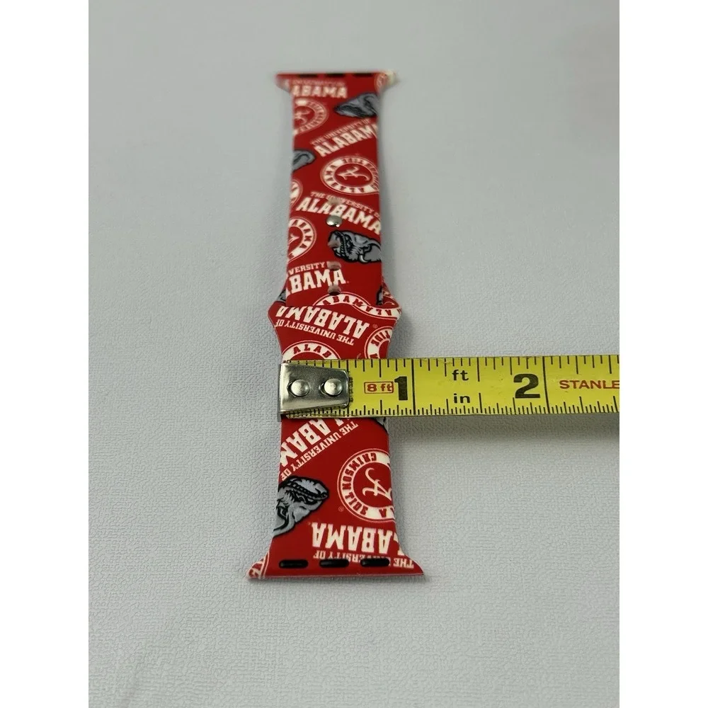 Alabama Crimson Tide Apple Watch Band Red Silicone Sport Strap NCAA