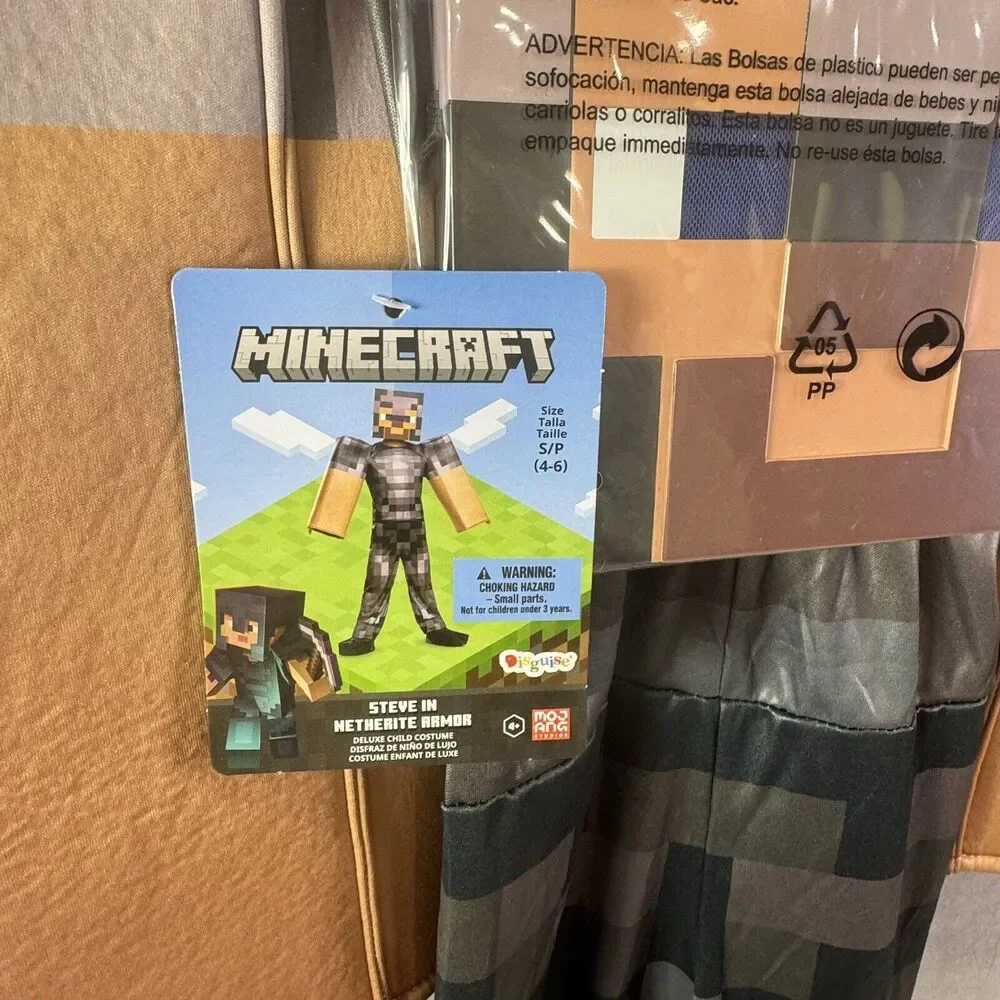 Minecraft Steve Netherite Armor Child Costume Small (4-6) Disguise‎