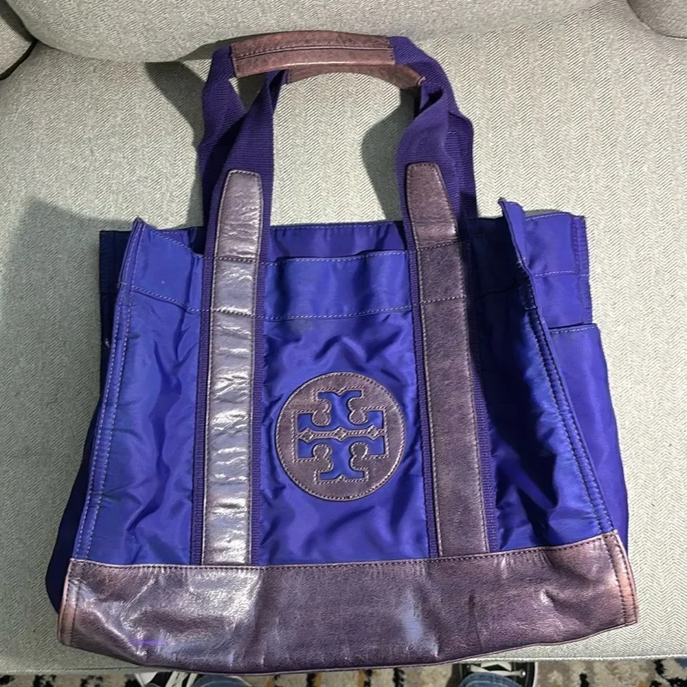 Tory Burch Ella  purple tote