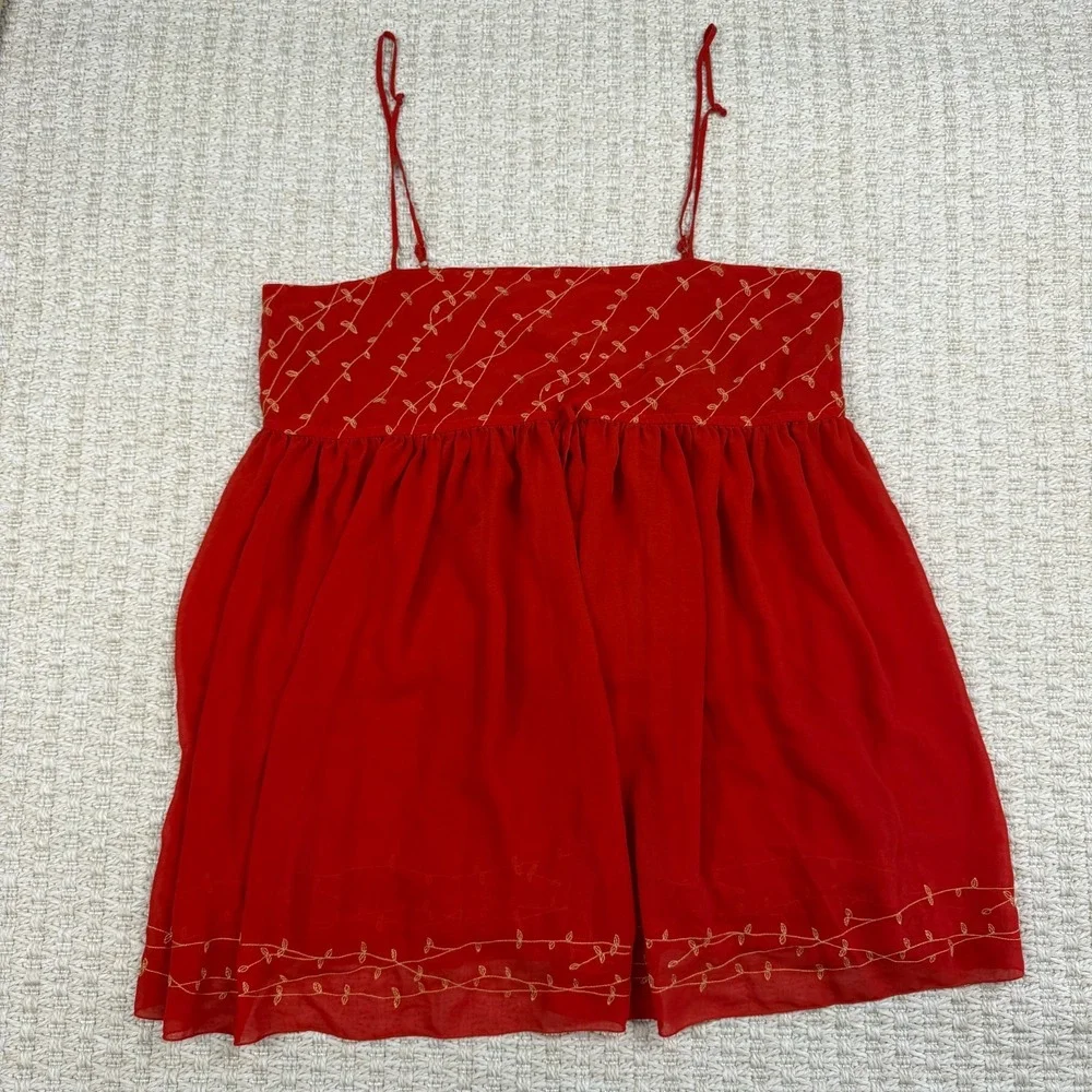 Victorias Secret Womens Babydoll Slip Dress M Red Y2K Coquette Fairycore