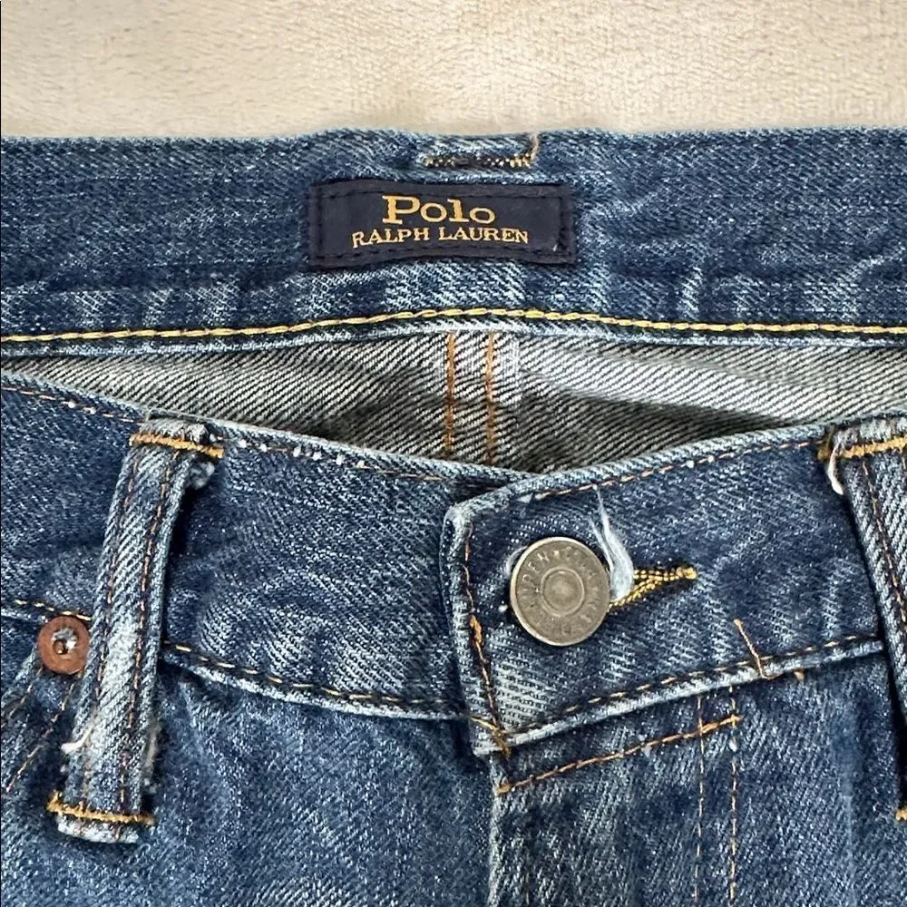 Ralph Lauren Classic Blue Distressed Denim Jeans