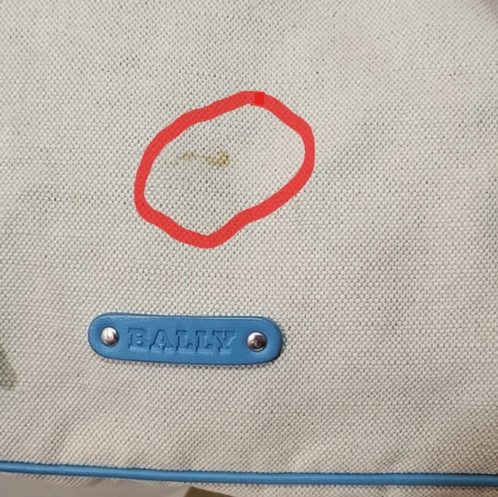 Bally Blue and Cream Canvas/ Leather Hobo Shoulder Bag