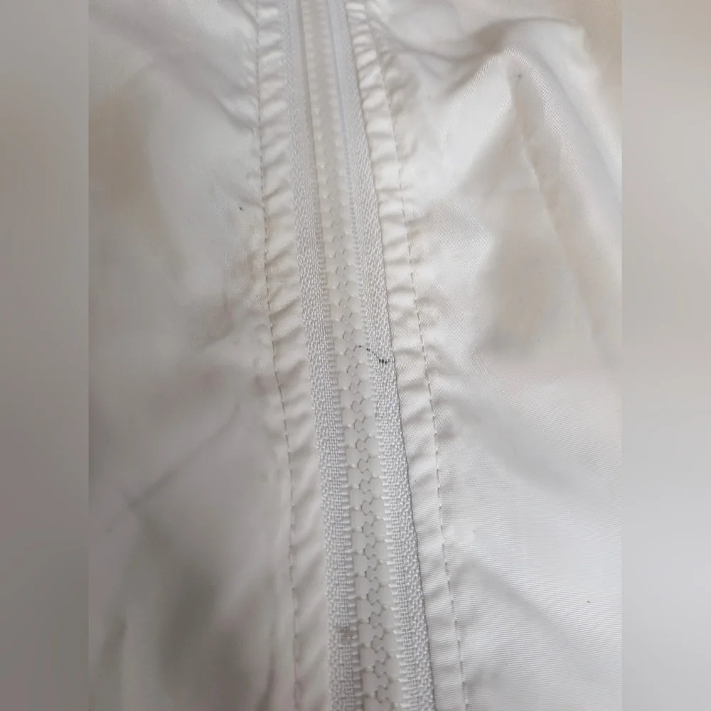 White Floral Two Tone Lightweight Hoodie Windbreaker Size Medium Streetwear