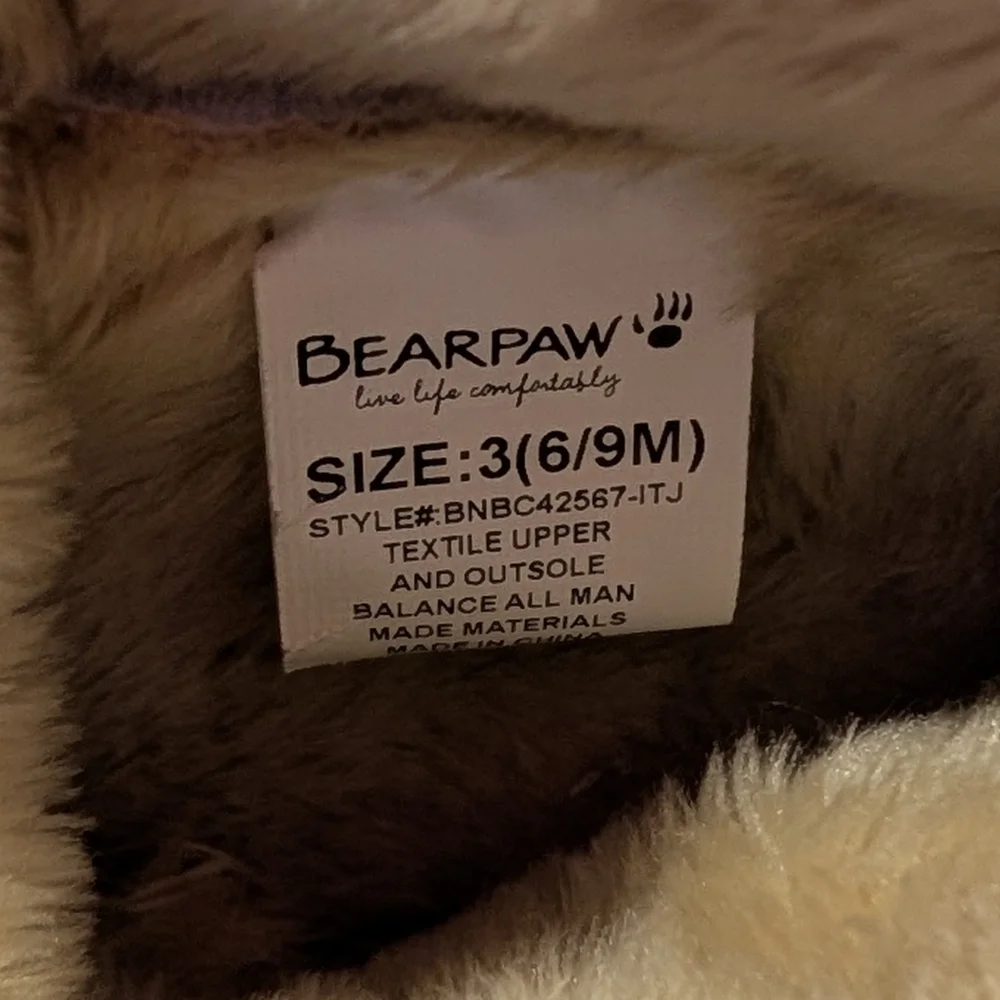 BearPaw fuzzy baby