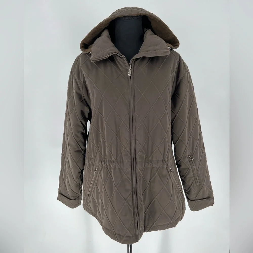 PACIFIC TRAIL HOODED CHOCOLATE BROWN JACKET, COZY WEATHER PROTECTION‎