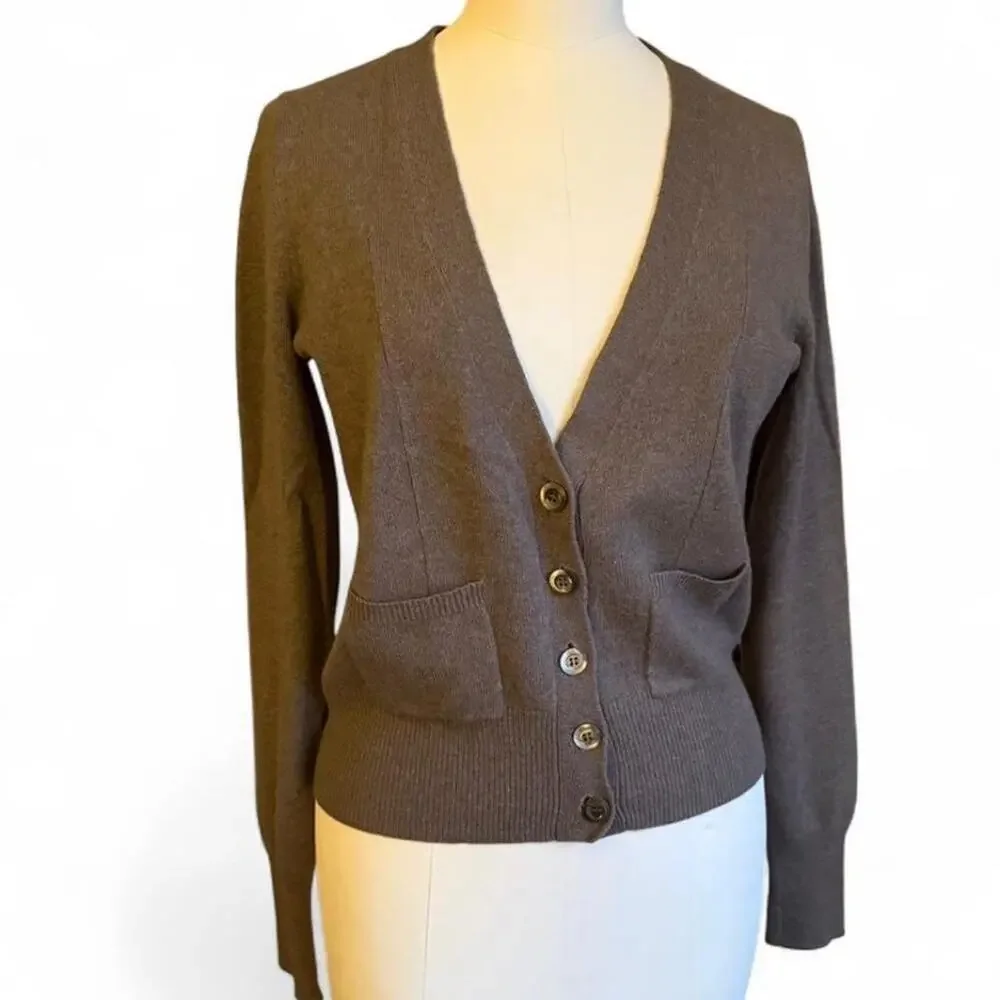 J.Crew Grey 100% Cashmere Cardigan (sz S)