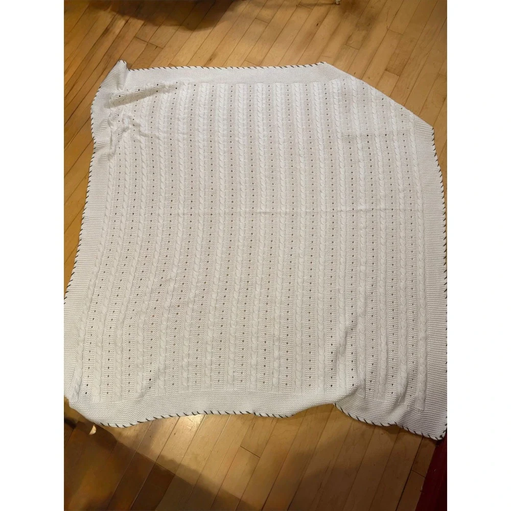 Tasha Polizzi Saddle Blanket & Co Knit Throw Blanket Ivory‎