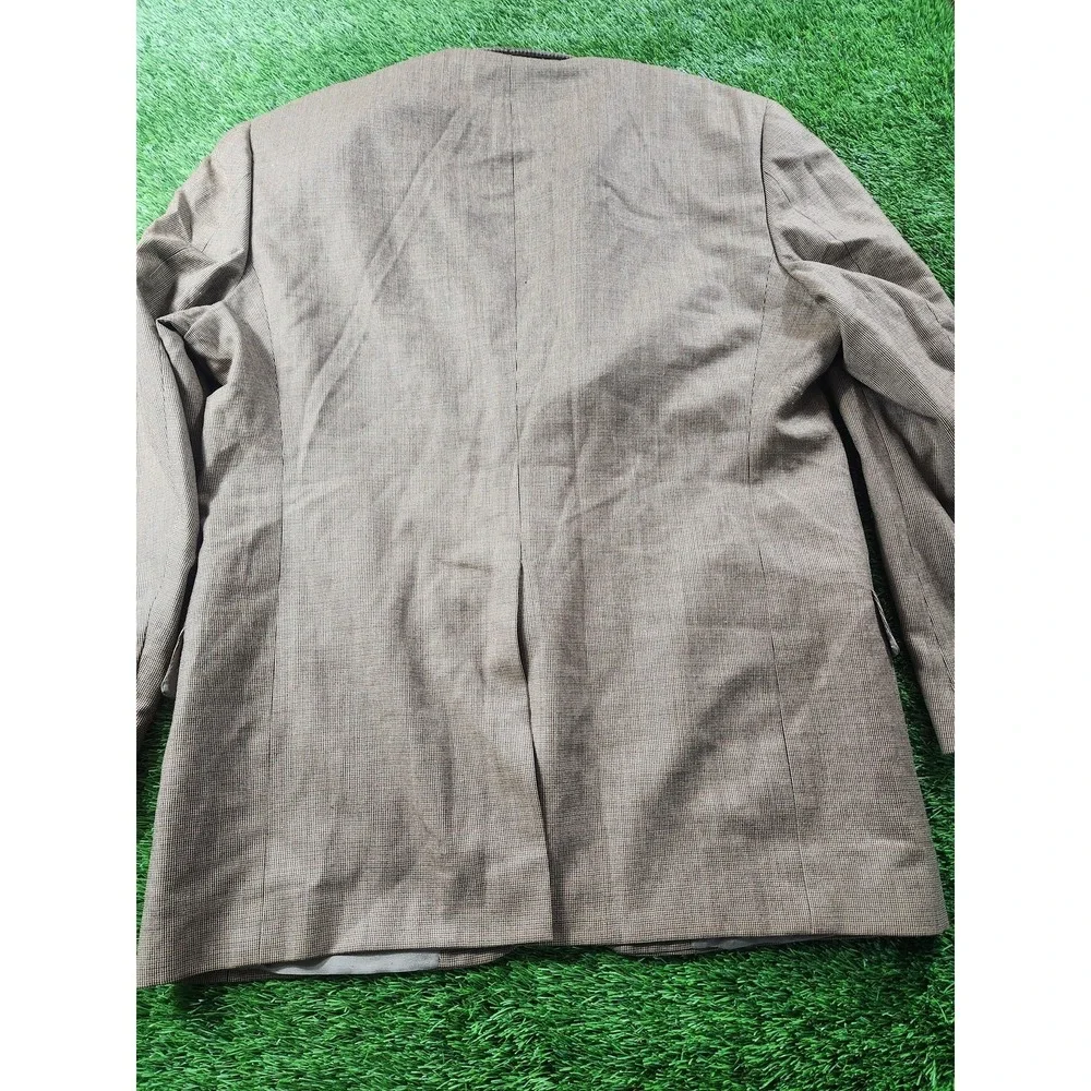 Tommy Hilfiger Sport Coat Mens 42R‎ Brown Wool Three Button Check Blazer Jacket