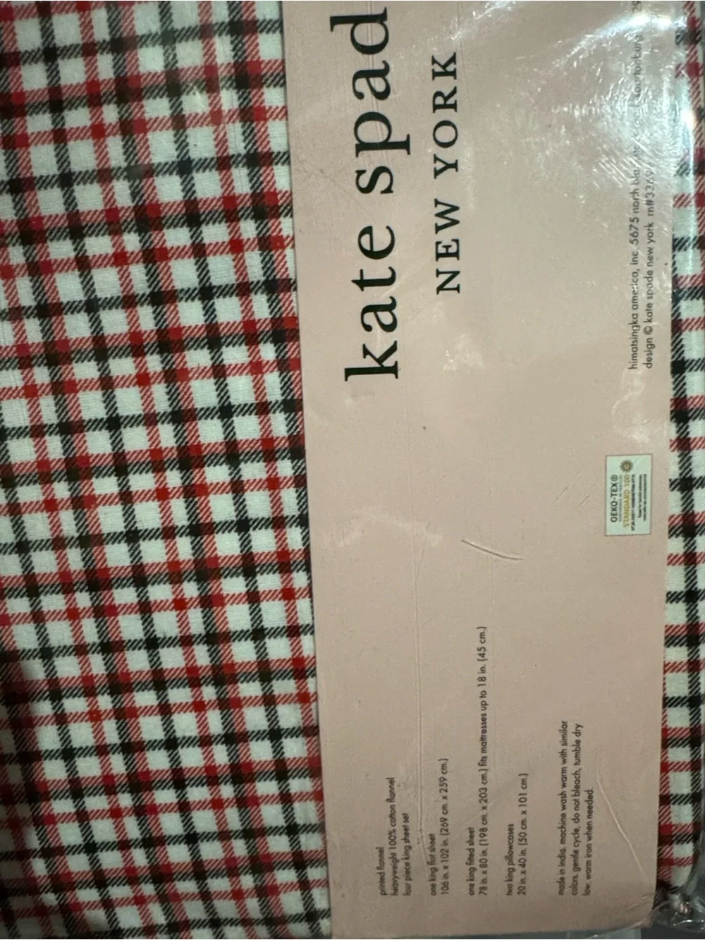 kate spade plaid sheet