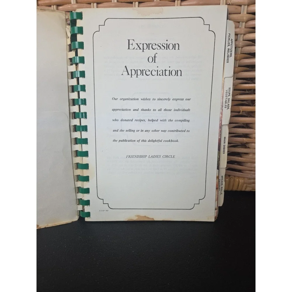 Ladies Friendship Circle Cookbook Concord, NC 1983 Vintage Local Recipe‎ Book
