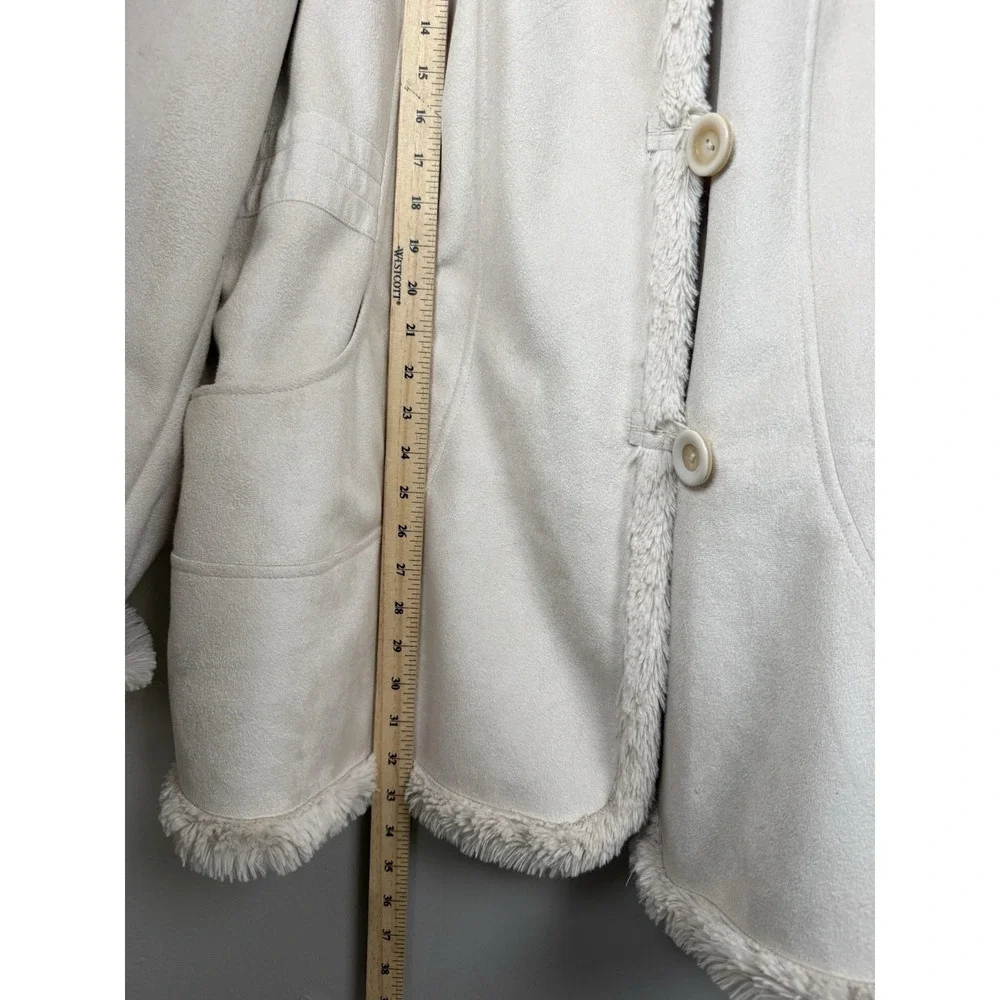 Jones New York Penny Lane Coat Soft‎ Cozy Faux-Suede Shearling Cottagecore XXL