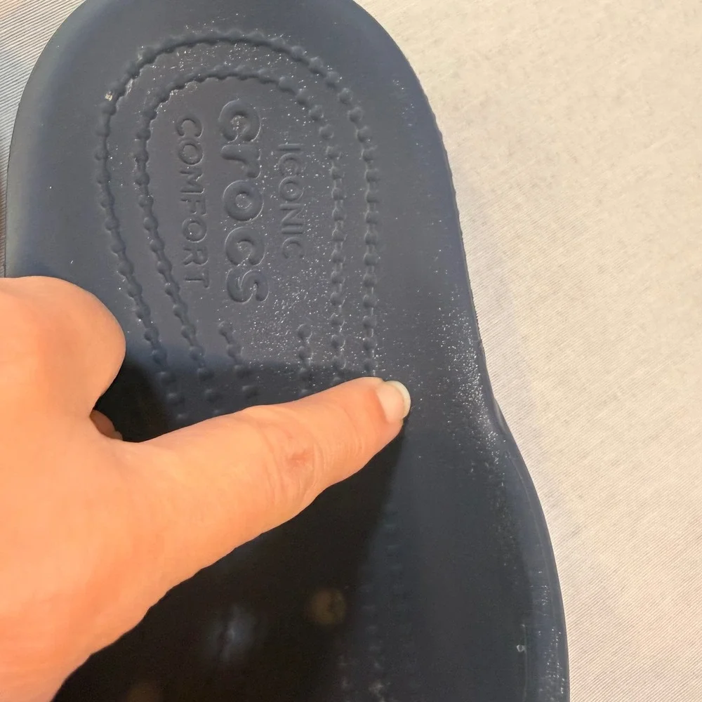 Crocs Classic Two-Strap Slide Sandals Navy Men 8 Women 10 Casual‎ Comfort Travel