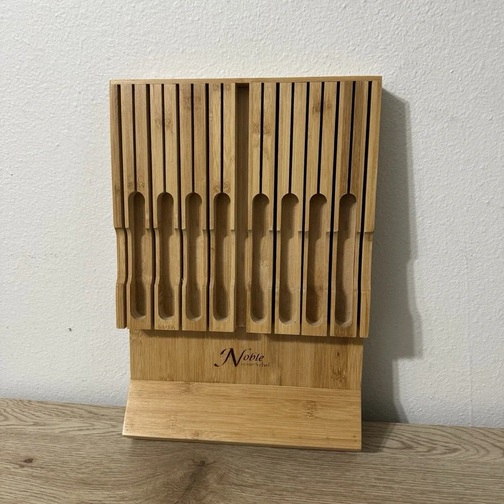 Noble Home‎ & Chef Bamboo In Drawer Kitchen Knife Set Block Storage Organizer