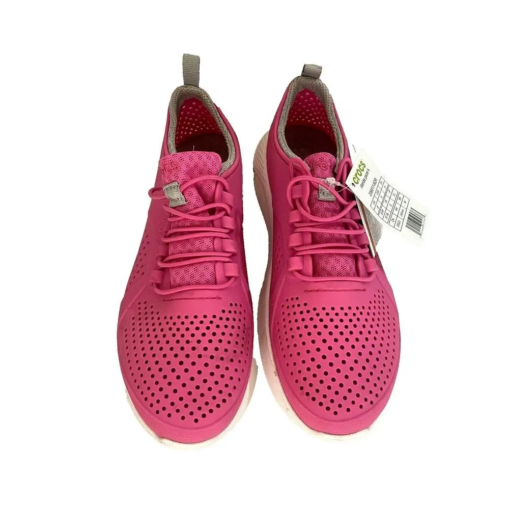 Crocs Literide Pacer Sneaker Electric Pink Big Girl Youth 50 37 Junior Tags Shoe