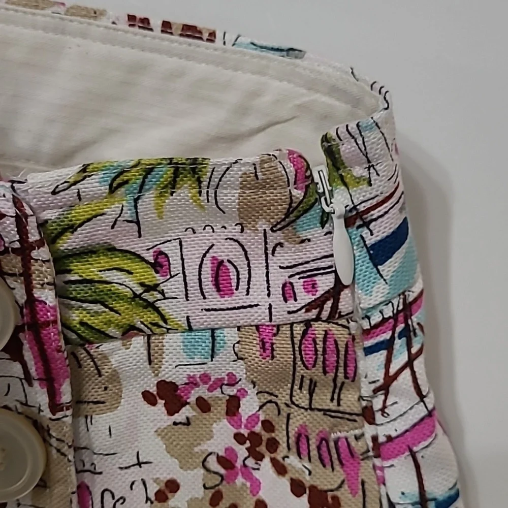J. Crew Colorful Tropical Beach Patterned Linen Blend Shorts size 2